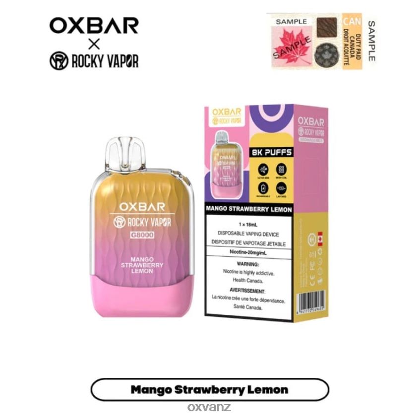 OXVA Vape Sale - L0N0ZV10 MANGO STRAWBERRY LEMON OXVA OXBAR G8000