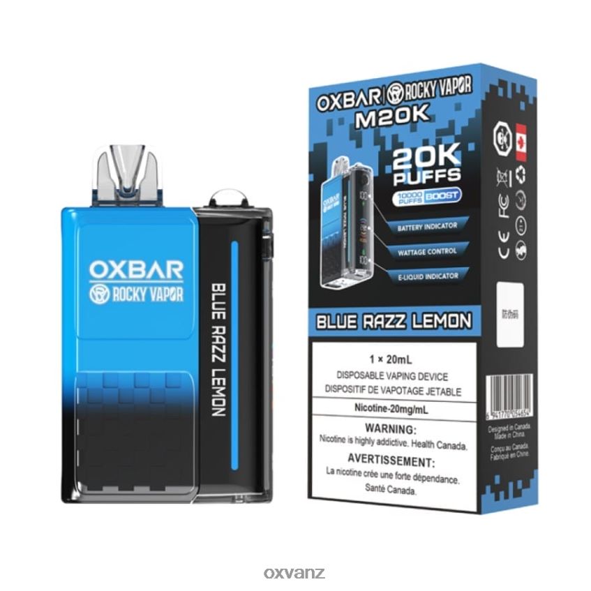 OXVA New Zealand - L0N0ZV2 BLUE RAZZ LEMON OXVA OXBAR M20K